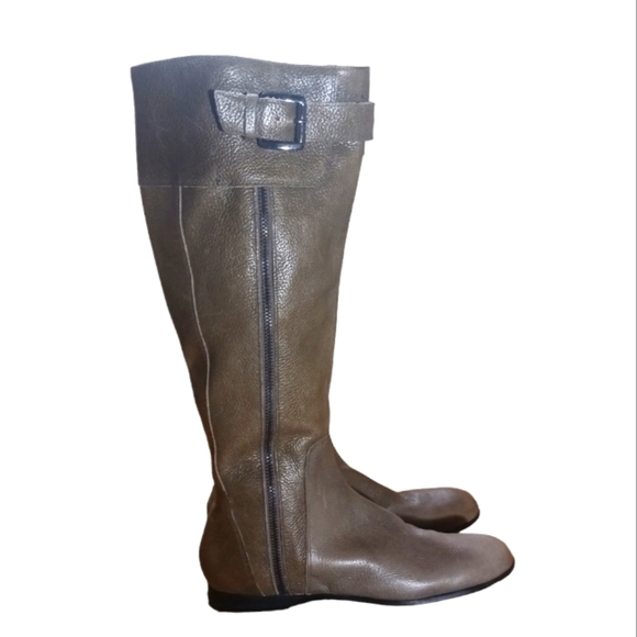 ENZO ANGIOLINI ZAYRA Tall Green Distressed Leather Riding Boots Women's size 7 M - Picture 5 of 11